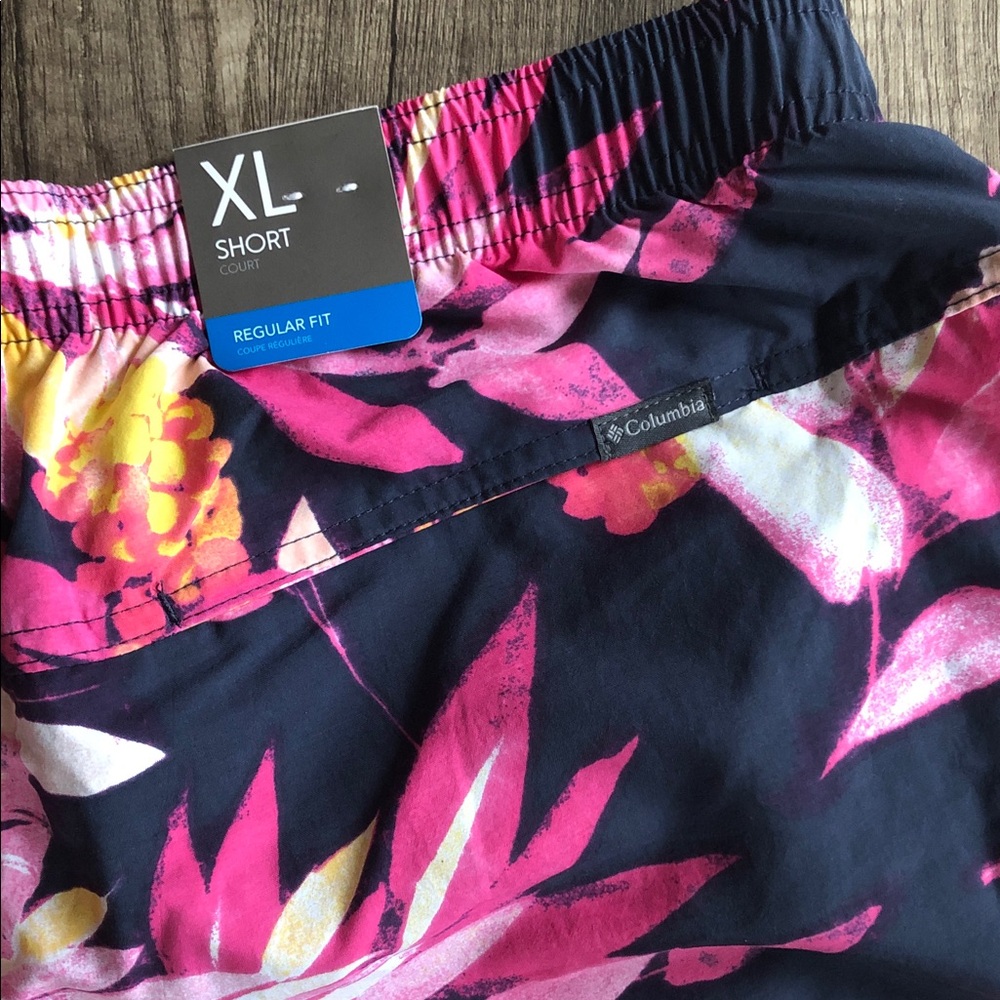 Columbia Walnut River Black Pink Printed Shorts XL NEW - Picture 4 of 6